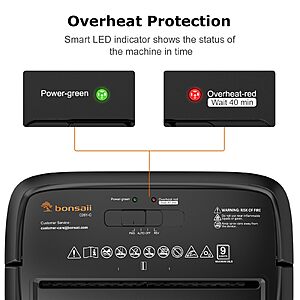 $39.99 FS AMAZON Bonsaii 9-Sheet Crosscut Paper Shredder for Home, P-4 Security Level w 4.2 gallon basket