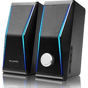 Nylavee 14W RMS Bluetooth 5.0 & AUX RGB Desktop Computer Speakers $29.99 + Free Shipping w/ Prime or on $35+
