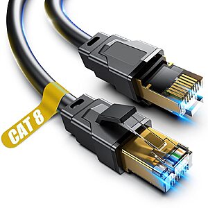 $7.78 ac AMAZON Vabogu Cat 8 Ethernet Cable 15FT, 40Gbps 2000MHz High Speed Network Cable