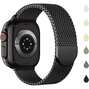 Sunnywoo Stainless Steel Mesh Magnetic Apple Watch Band (42mm-49mm, Various Colors) $7.99 + Free Shipping w/ Prime or on $35+