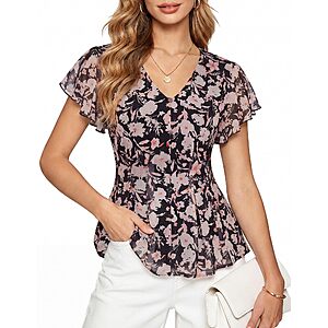 Amazon – GRACE KARIN Women's Boho Mesh Peplum Blouses - $9.50–$12.50 w/ Code
