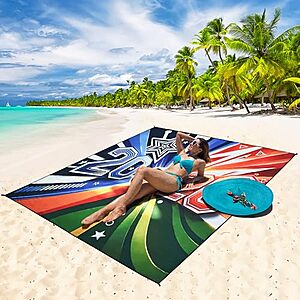 79" x 83" WIWIGO Sandproof Beach Blanket w/ 4 Stakes & Bag $8.60 + Free Shipping w/ Prime or on $35+