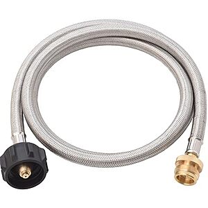 $11.99* | 5' Flame King Steel-Braided Propane Adapter Hose w/ QCC1/Type1 to CGA600 at Amazon