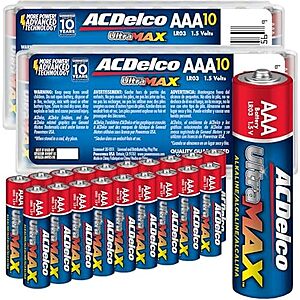 [SnS] $5.66 | 20-Count Powermax ACDelco UltraMAX Triple AAA Batteries at Amazon