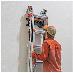 Little Giant Ladders Megalite M18 Telescoping Multi-position Ladder with Ladder Rack, 18-ft Reach $149.99
