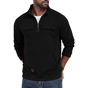 Lepunuo Men's Fleece Quarter-Zip Cargo Pullover Sweatshirt (Various) $9.99 + Free Shipping w/ Prime or on $35+