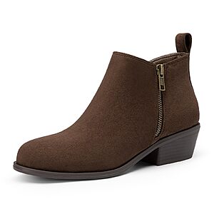 Athlefit Women's Chunky Block Low Heel Ankle Boots w/ Side Zipper (2 colors) $22.79 + Free Shipping w/ Prime or on $35+