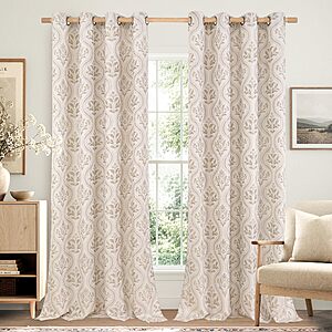 Amazon – YoungsTex Floral Linen-Blend Curtain Panels - $12.93–$24.50 at Checkout