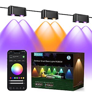 BrizLabs Smart Outdoor Halloween Fence Lights, 6 Lamps 32.8 ft Deck Light $19.99