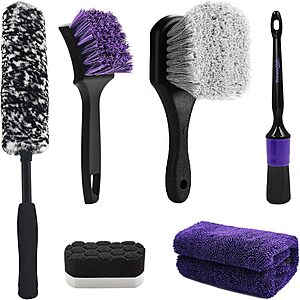 6-Piece YeewayVeh Car Wheel & Tire Detailing Brush Kit (Purple) $12.59 + Free Shipping w/ Prime or on $35+