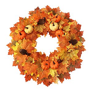 Amazon – Wironlst 22-Inch Fall Maple-Leaf Wreath - $12.99 w/ Code