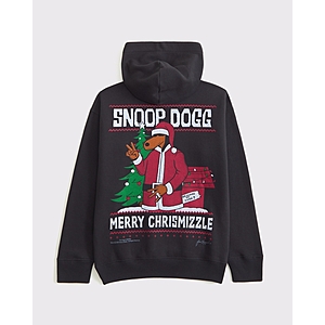 Kids' Abercrombie snoop dogg Christmas graphic popover hoodie - size 5/6 $13.58