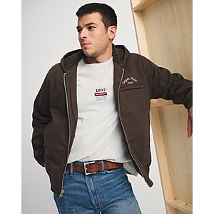 Abercrombie Men’s hooded workwear bomber jacket $47.98