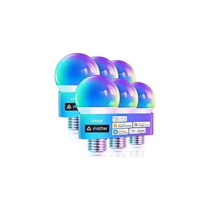 Linkind Matter Smart Light Bulbs, Work with Apple Home, Alexa, Siri, Google $24.99