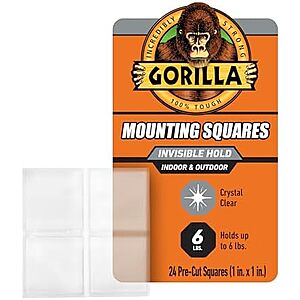 [AC] $4.97 | 24-Count Gorilla Tough & Clear Double Sided Tape Squares at Amazon