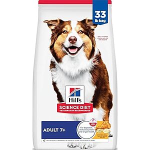 [SnS, AC] $45.23 | 33-Pound Hill's Science Diet Adult 7+, Dry Dog Food (Chicken, Brown Rice, & Barley) at Amazon