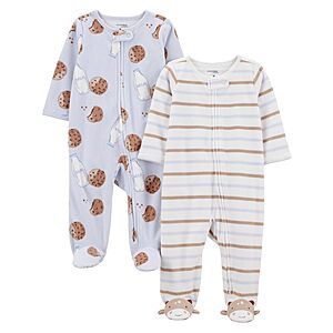 Simple Joys by Carter's Neutral 2-pack Fleece Footed Sleep and Play, Milk and Cookies, 6-9M $16.47