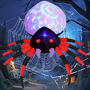 GOOSH Halloween Inflatable 5 FT Halloween Spider Inflatable, Halloween Blow Up Spider Halloween Spider Decoration with LED Lights Built-in, Outdoor Halloween Decoration $18.99