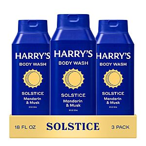 3-Pack 18-Oz Harry's Solstice Men's Body Wash (Solstice Mandarin & Musk) $12.62 w/ S&S + Free Shipping w/ Prime or on $35+