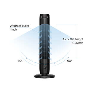 Mainstays 36 in Black 3-Speed Oscillating Tower Fan, $34.99, Walmart