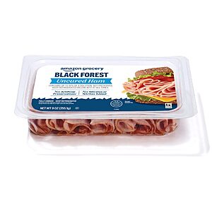 Amazon Grocery, 9 oz Sliced Black Forest Uncured Ham or Sliced Honey Smoked Uncured Ham, $1
