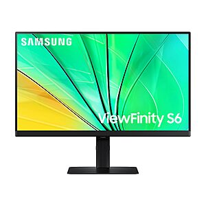 SAMSUNG 24" ViewFinity S6 (S60D) Series QHD High Resolution Computer Monitor, 100Hz, HDR10, Multiple Ports w/ HDMI, DisplayPort, USB-A, Easy Setup, Height Adjustable Stand $199.99