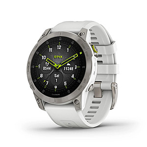 Certified Refurbished Garmin epix Gen 2 Sapphire 47mm Smartwatch (White Titanium) $255.99