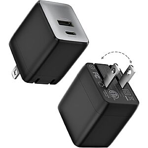 [Prime] 2-Pack Wegear 30W Dual-Port GaN USB-C & USB-A Wall Charger w/ Foldable Plug (Black or White) $9.99 + Free Shipping