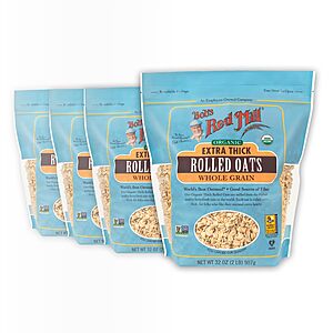[S&S] $14.74: 4-Pack Bob's Red Mill Organic Thick Rolled Oats, 32oz