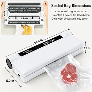 LS Apparel Compact Vacuum Sealer for Food, 75Kpa Food Sealer Machine $11