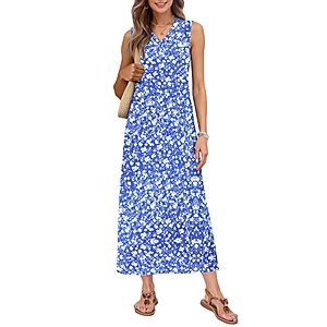 MISFAY Women's Sleeveless Casual Boho Maxi Dress w/ Pockets (Various) $7.48 + Free Shipping w/ Prime or on $35+