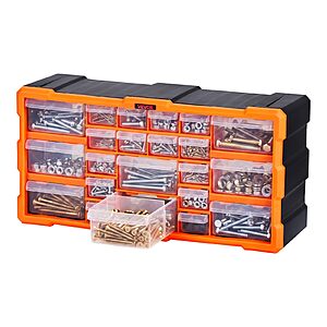 VEVOR 22-Drawer Storage Organizer, Plastic, Drawer Storage Cabinet for Garage Organization, Stackable Small Parts Organizer, Wall-Mounted Toolbox $19.1