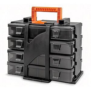 ZKH Small Parts Organizer Box, Clear Tackle Box Organizer with 4x12 Compartments, Removable Dividers, Stackable $19.12