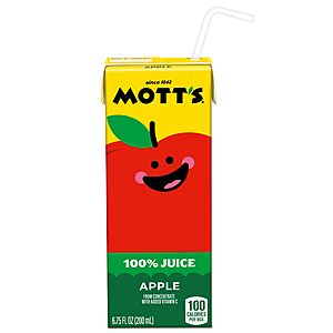 Amazon ~ Mott's Apple Juice 6.75 oz boxes, 32 count $7.15 after 30% off SS coupon