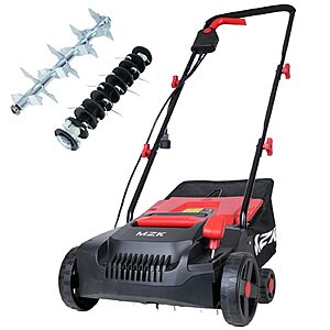 MZK 13-Inch Electric Dethatcher Scarifier, 13-Amp Lawn Tool(RED) $69.97