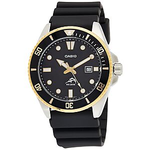 Casio MDV-106G Series | Duro Diver-Style Watch | 200M Water Resistant | Stainless Steel Case | Unidirectional Bezel | Screw-Lock Crown | Date Display