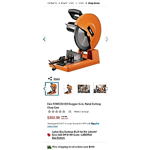 Fein 72905361120 Slugger 14 in. Metal Cutting Chop Saw