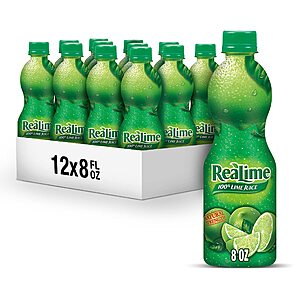 $13.59 S&S Q: ReaLime 100% Lime Juice, 8 fl oz bottle (Pack of 12),