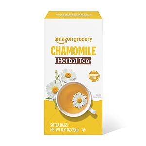 4/$6.76 PRIME ONLY S&S Amazon Grocery, Chamomile Herbal Tea Bags, 20 Ct (80 total)