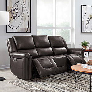 Costco Wholesale Alba Leather Power Reclining Sofa with Power Headrests $999.99