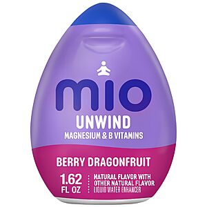 $3.32 S&S AMZ mio Unwind Liquid Water Enhancer w Magnesium, Berry Dragonfruit, 1.62 fl oz Bottle