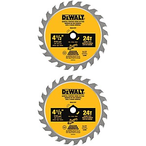 DeWalt ATOMIC 4-1/2 in. 24-Tooth Circular Saw Blade (2-Pack) $14.97