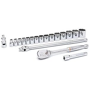 $48.22* | GEARWRENCH 19 Pc. 1/2" Drive 12 Pt. Standard Mechanics Tool Set, SAE - 80792 at Amazon