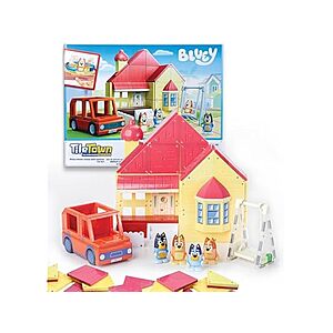 $20.24 | 52-Piece Tile Town Bluey Heeler Family Home Magnetic Tile Playset w/ Figures at Woot!