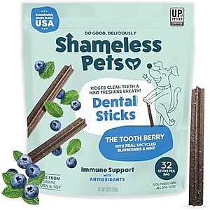 [SnS, AC] $10.82 | 28-Oz Shameless Pets Dental Treats for Dogs (The Tooth Berry) at Amazon