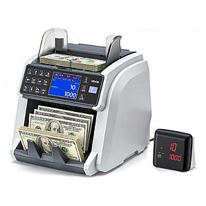 VEVOR Mixed Denomination Money Counter Machine, Multi-Currency Support, Bill Counter with CIS/UV/MG/IR/DD/DBL/HLF/CHN Counterfeit Detection $317.99