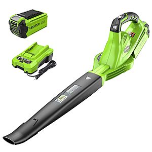 Greenworks 40V Cordless Leaf Blower, 135 CFM, 2.0 Ah Battery and Charger $79.99