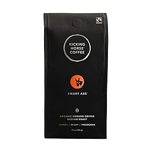 [SnS, AC] $5.74 | 10-Oz Kicking Horse Organic Medium Roast Ground Coffee (Smart Ass) at Amazon