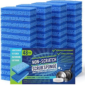 48-Count Metflavor Dual-Sided Non-Scratch Kitchen Scrub Sponges $9.49 w/ S&S + Free Shipping w/ Prime or on $35+