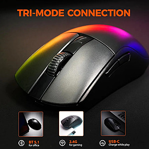 40% OFF DAREU A950GM Tri-Mode Wireless Gaming Mouse,26K DPI,60g Lightweight $25.19